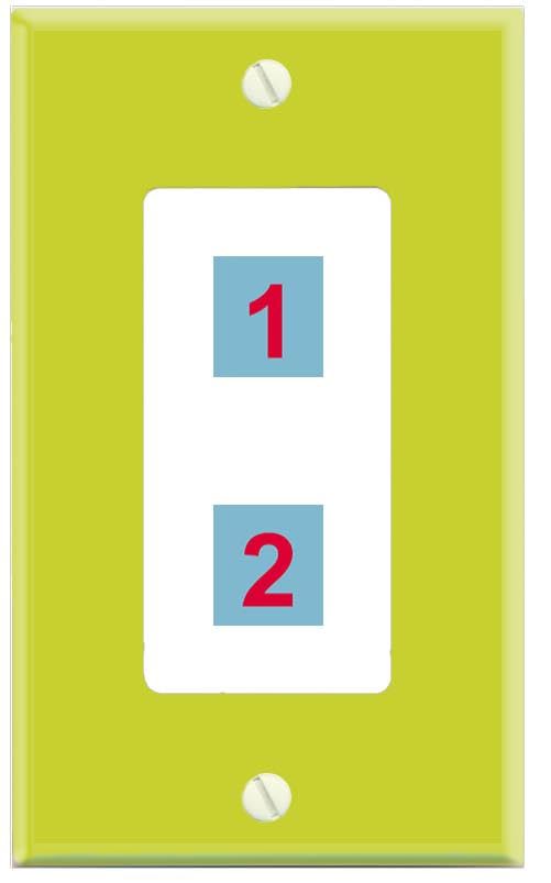 RiteAV Custom Wall Plate 2 Port - 1 Gang Decorative [Lime/White]