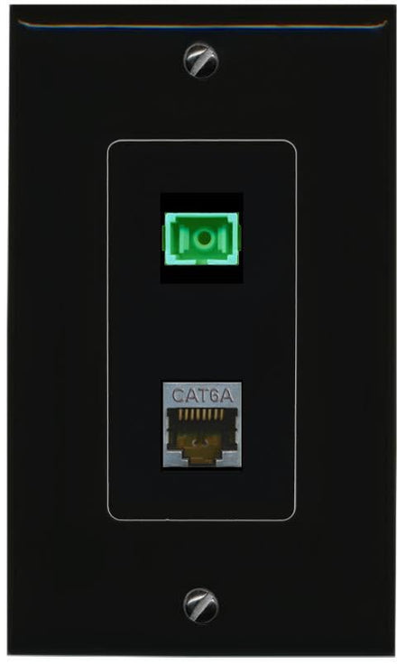 RiteAV CAT6A SC-APC-SX Wall Plate Decorative [Black]