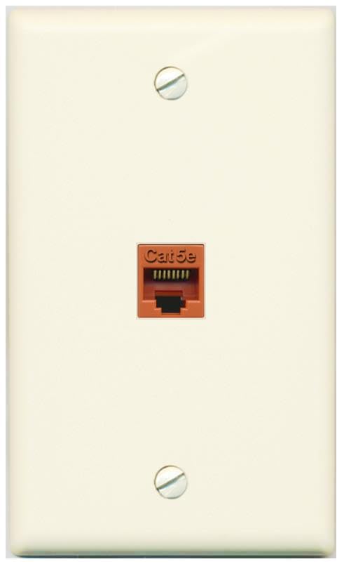RiteAV CAT5E-ORANGE Wall Plate Flat/Solid [Light-almond]