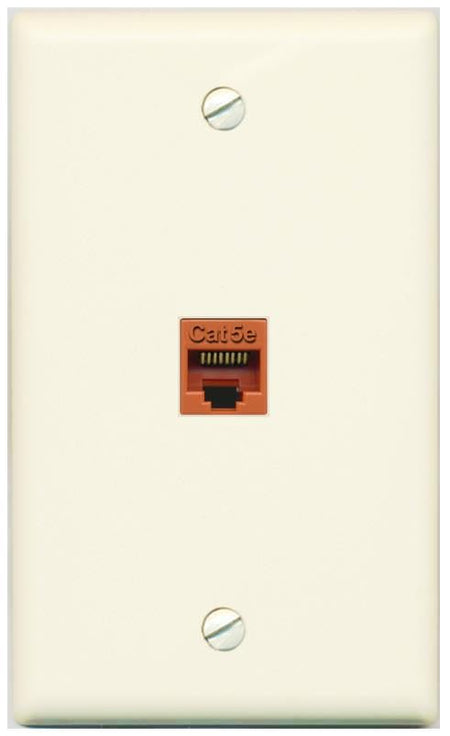 RiteAV CAT5E-ORANGE Wall Plate Flat/Solid [Light-almond]