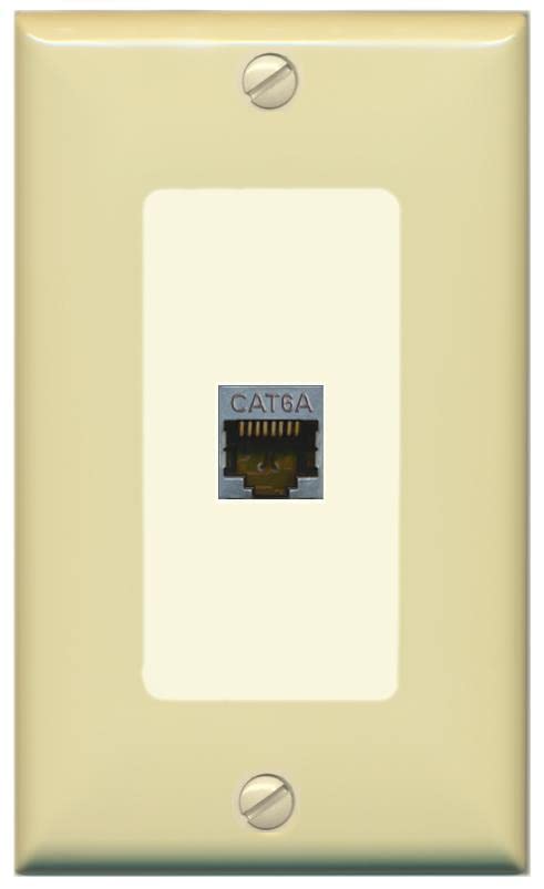 RiteAV 1 Port Cat6A Wall Plate - 1 Gang [Ivory/Light-Almond]