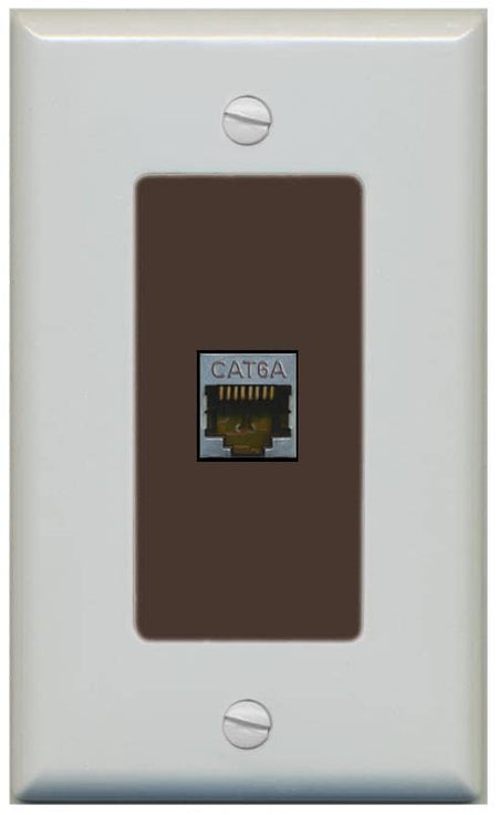 RiteAV 1 Port Cat6A Wall Plate - 1 Gang [Gray/Brown]