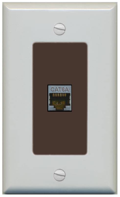 RiteAV 1 Port Cat6A Wall Plate - 1 Gang [Gray/Brown]
