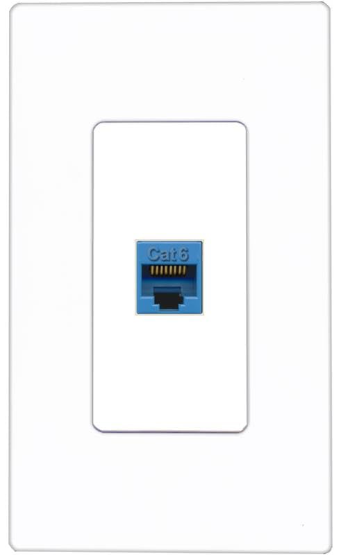 RiteAV CAT6-BLUE Wall Plate Screwless [White]