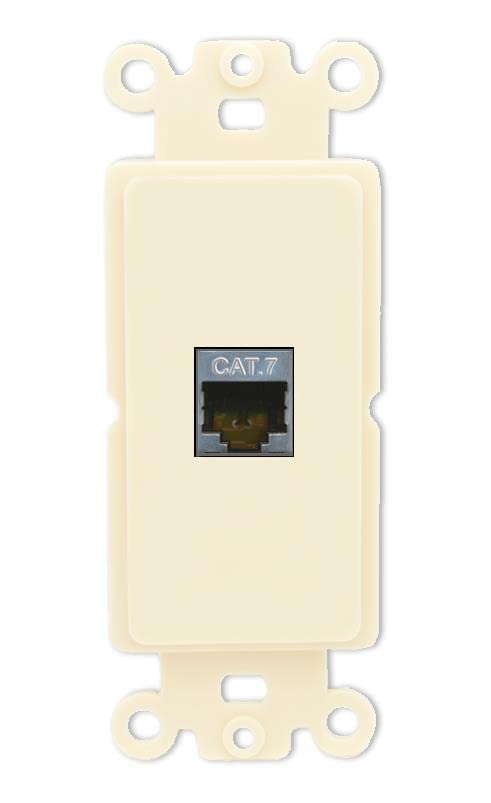 RiteAV 1 Port Cat7 Shielded Ethernet Wall Plate - Rocker [Light-Almond]