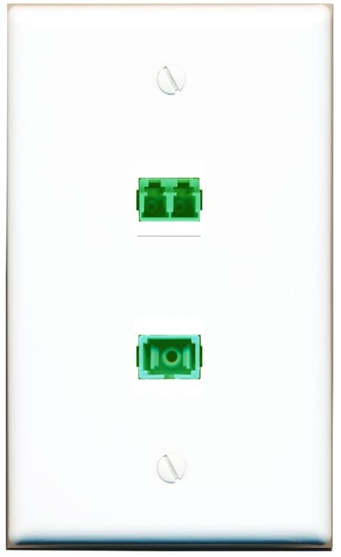 RiteAV 1 Port LC APC DX SC/APC Singlemode Simplex Flat Wall Plate Whit