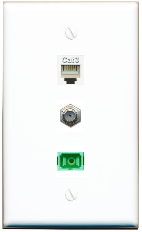 RiteAV - COAX PHONE SC-APC Singlemode Simplex Wall Plate Flat White