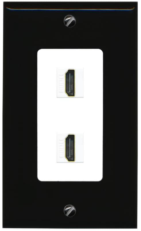 RiteAV HDMI Wall Plate 2 Port - 1 Gang [Black/White]