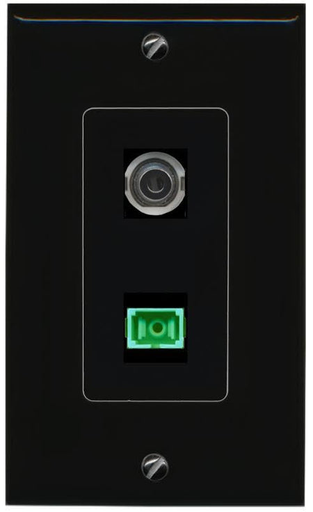 RiteAV 3.5mm SC-APC-SX Wall Plate Decorative [Black]
