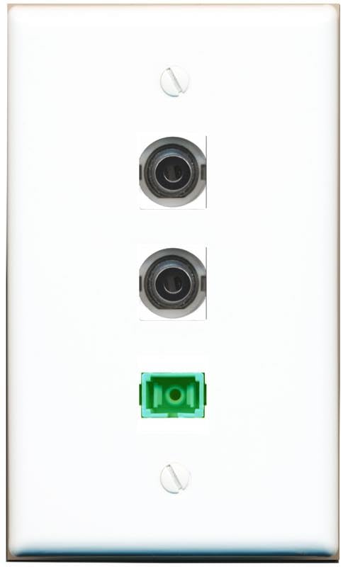 RiteAV - 2 3-5MM SC-APC Singlemode Simplex Wall Plate Flat White