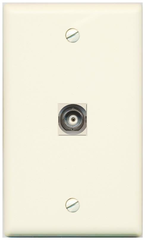 RiteAV BNC Wall Plate Flat/Solid [Light-almond]