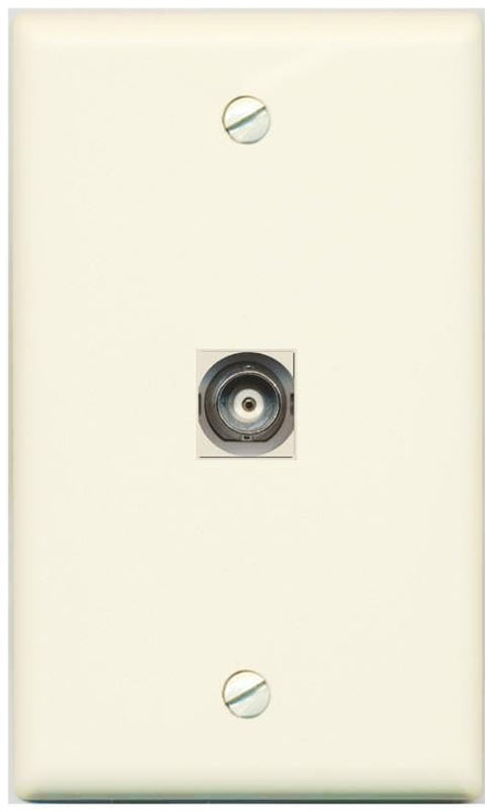 RiteAV BNC Wall Plate Flat/Solid [Light-almond]