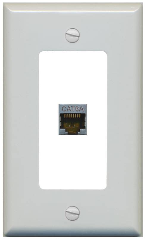 RiteAV 1 Port Cat6A Wall Plate - 1 Gang [Gray/White]