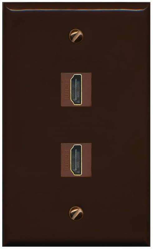 RiteAV HDMI Wall Plate 2 Port - Flat [Brown/Brown]