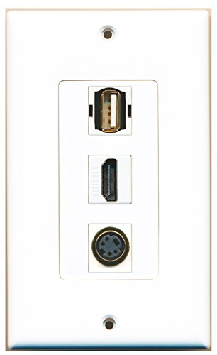 RiteAV 1 Port HDMI 1 Port USB A-A 1 Port S-Video Wall Plate OVERSIZED
