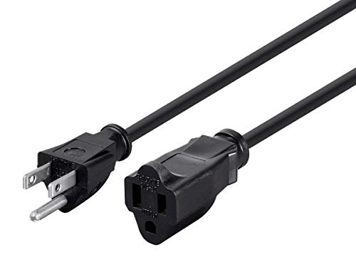 Monoprice Extension Cord - NEMA 5-15P to NEMA 5-15R, 15 Amp, 1875 Watt, 3-Prong, 16AWG, 20 Feet, Black