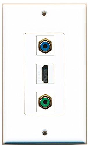 RiteAV 1 Port HDMI 1 RCA Green 1 RCA Blue Wall Plate OVERSIZED