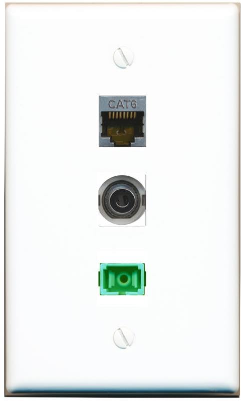 RiteAV - 3-5MM CAT6-SHIELDED SC-APC Singlemode Simplex Wall Plate Flat White