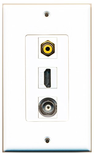 RiteAV 1 Port HDMI 1 Port RCA Yellow 1 Port BNC Wall Plate OVERSIZED