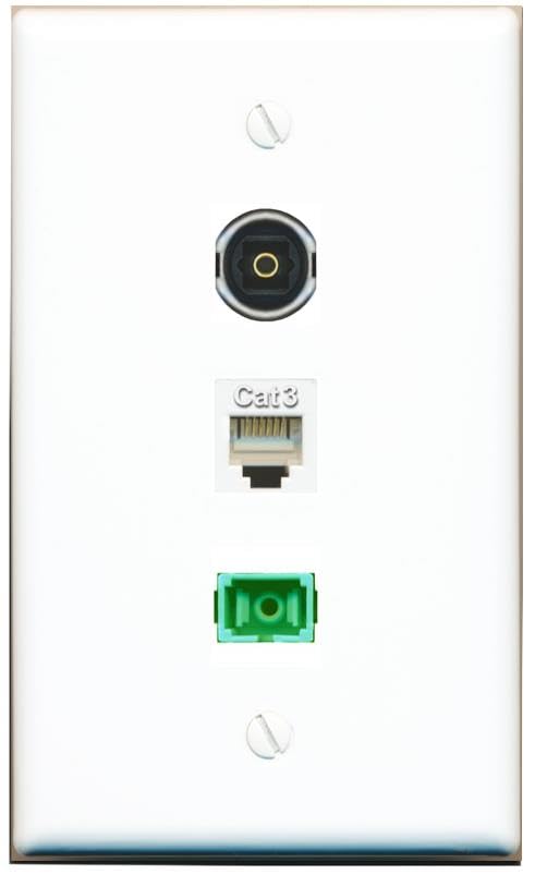 RiteAV - PHONE SC-APC Singlemode Simplex TOSLINK Wall Plate Flat White