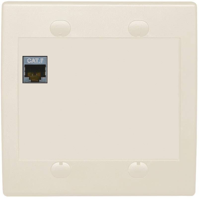 RiteAV 1 Port Cat7 Shielded Ethernet Wall Plate - Flat 2 Gang [Light Almond]