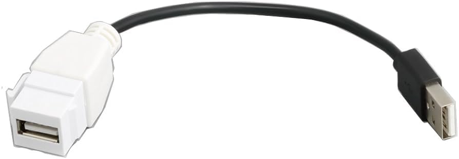RiteAV - USB 2.0 A Male-Female M/F Pigtail Extension Keystone-to-Cable Dongle Cord (A-Male/A-Female)