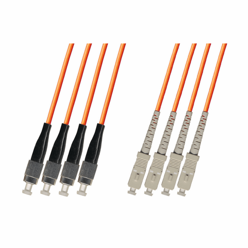 35M FC-SC Multimode Fiber Optic Cable 62.5/125 4-Strand