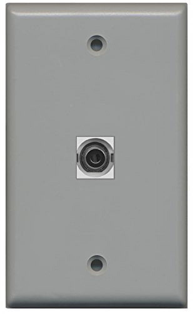 RiteAV 1 3.5mm Audio Wall Plate with Keystone Coupler Type Jack - Gray