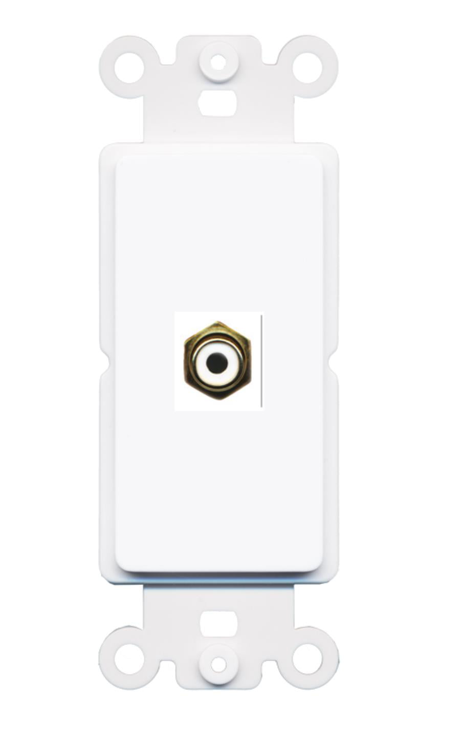 RiteAV - RCA White Port Wall Plate Decorative (Rocker) White