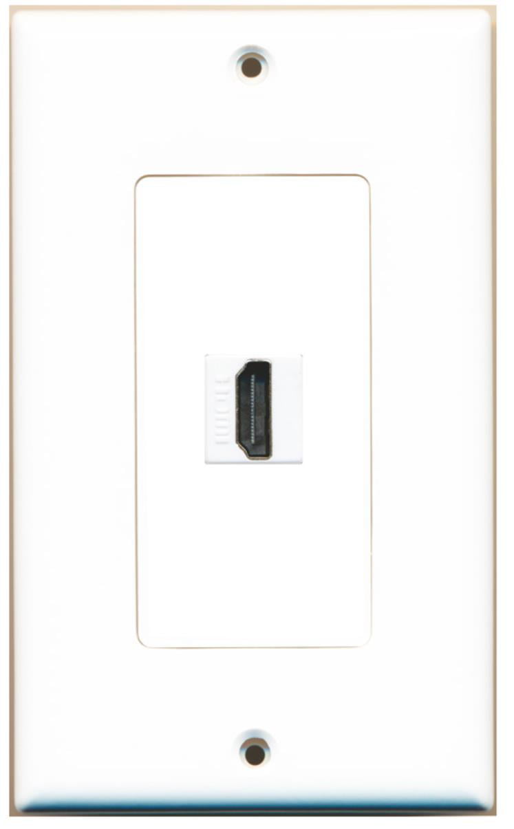 RiteAV 1 HDMI Port Female-Female Wall Plate Decorative - White