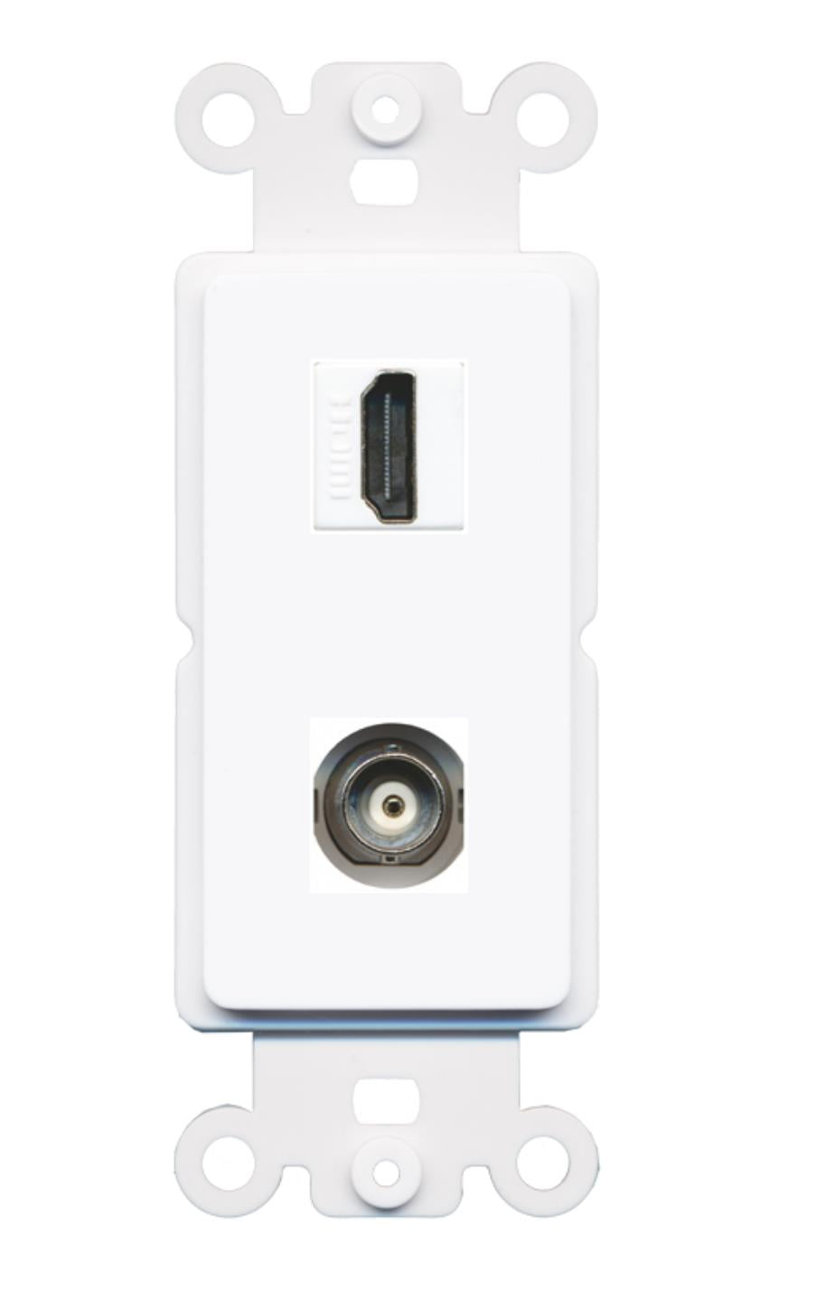 RiteAV - HDMI BNC Port Wall Plate Decorative (Rocker) White