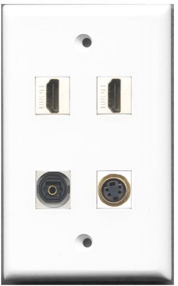RiteAV - 2 Port HDMI 1 Port S-Video 1 Port Toslink Wall Plate