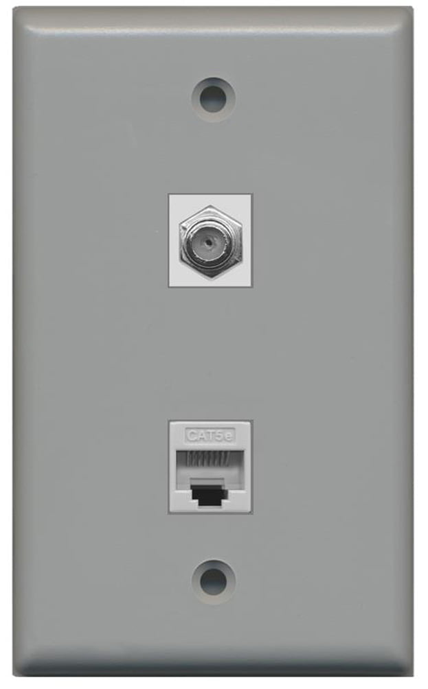 RiteAV 8 Cat5e Ethernet Port Mixed Colors Quick Install Wall Plate White - View #4