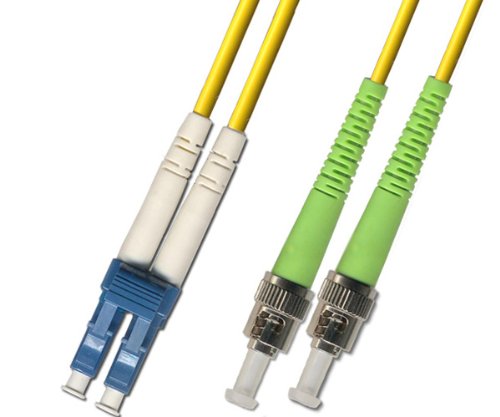 1M Singlemode Duplex Fiber Optic Cable (9/125) - LC/UPC to ST/APC