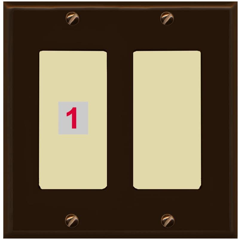 RiteAV Custom Wall Plate 1 Port - 2 Gang [Brown/Ivory]