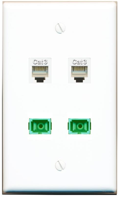 RiteAV - 2 PHONE 2 SC-APC Singlemode Simplex Wall Plate Flat White
