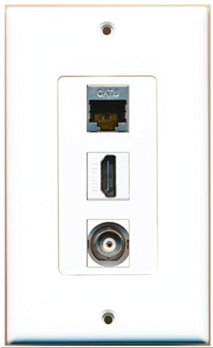 RiteAV 1 Port HDMI 1 Shielded Cat6 Ethernet 1 BNC Wall Plate OVERSIZED
