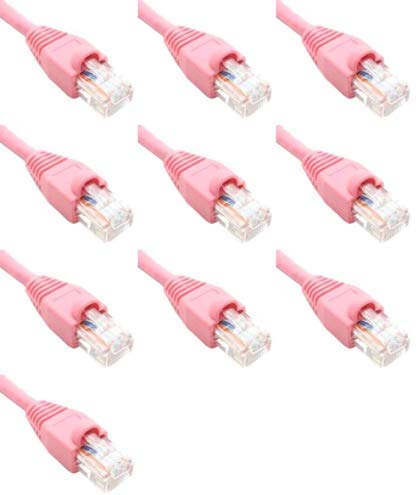 75 Feet Cat6 Ethernet Network Patch Cables Pink RJ45 m/m (10 Pack)