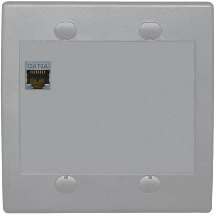 RiteAV 1 Port Cat6A Wall Plate - Flat 2 Gang [Gray/Gray]