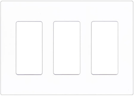 RiteAV Screwless Decorative Wall Plates Outlet Face Covers Size 3 Gang 4.65" W Unbreakable Polycarbonate Thermoplastic Child Safe White