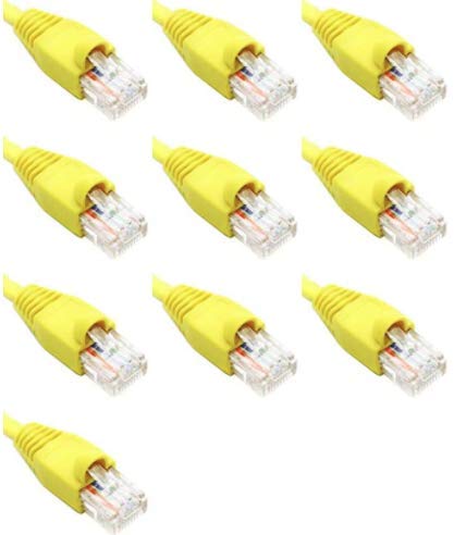 100 Feet Cat6 Ethernet Network Patch Cables Yellow RJ45 m/m (10 Pack)