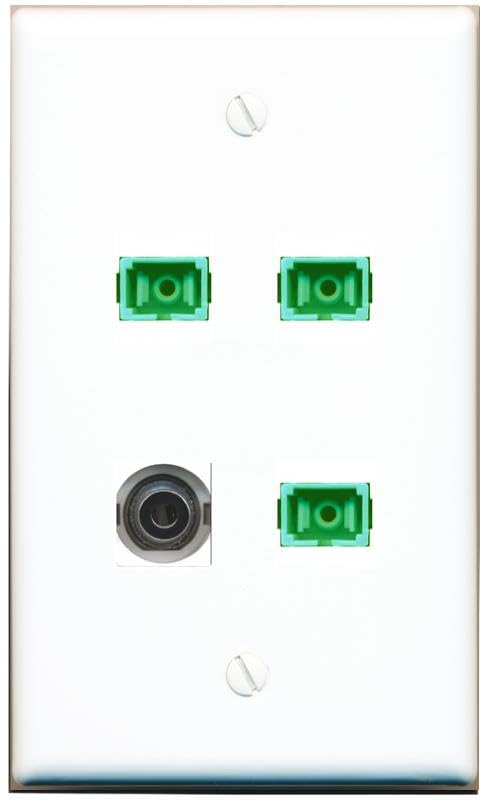 RiteAV - 3-5MM 3 SC-APC Singlemode Simplex Wall Plate Flat White