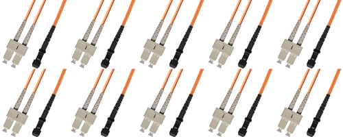 Ultra Spec Cables 1M Multimode Duplex Fiber Optic Cable (50/125) - SC to MTRJ (10 Pack)