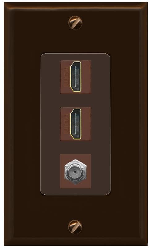COAX 2 HDMI Wall Plate-1 Gang Brown/Brown