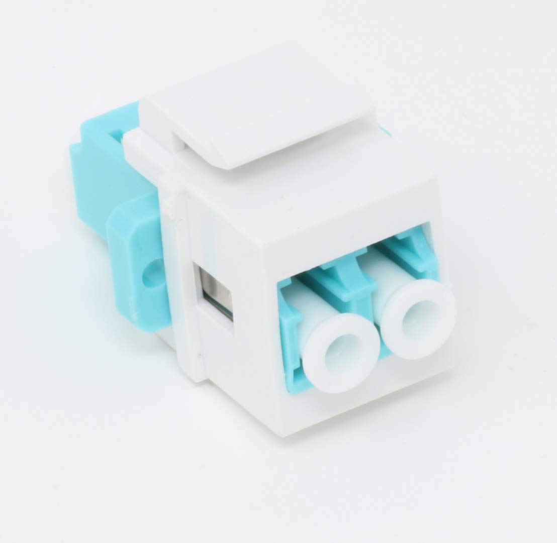 RiteAV Fiber Optic Keystone Coupler Jack LC Duplex Multimode 10GB - Wh