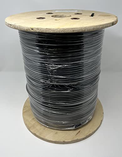 Ultra Spec Cables - Cat5E Outdoor Waterproof Ethernet Direct Burial Bulk Cable Shielded Solid (Pure Copper) Rugged Black Jacket (no Ends) - 1000FT