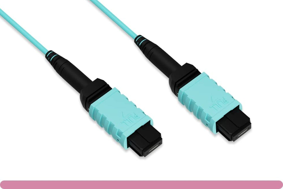 RiteAV - MPO Female to MPO Female OM4 Multi-Mode 12 Strand Fiber Optic Trunk Cable (Type B) 10 Gb/s, 40 Gb/s, and 100 Gb/s (30 Meter (100 Feet))