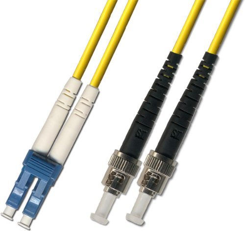 5 Meter Singlemode Duplex Fiber Optic Cable (9/125) - LC to ST - Yellow