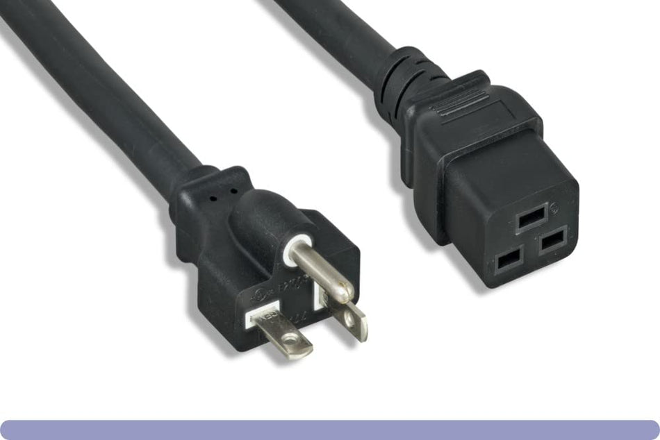 RiteAV - Heavy Duty 12 AWG AC Power Cord NEMA 5-20P to C19 (6ft) 2 Meter