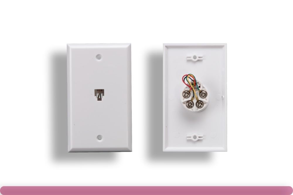 RiteAV - RJ 11 Wall Plate with 6P4C Jack (Screw Terminals) 1 gang (1 port)